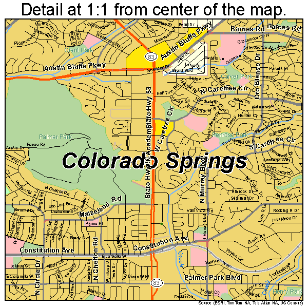 Printable Colorado Springs Zip Code Map United States Map