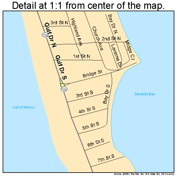 Bradenton Beach Florida Street Map 1207975