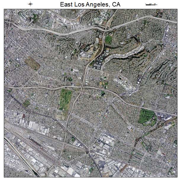 East Los Angeles, CA air photo map