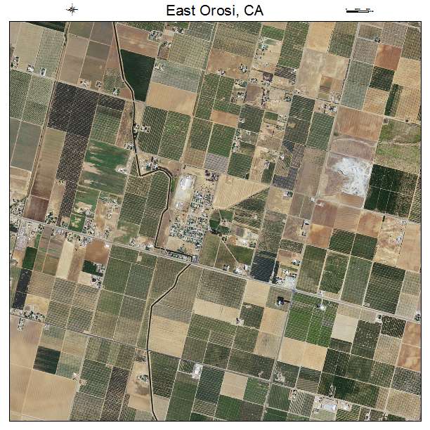 East Orosi, CA air photo map