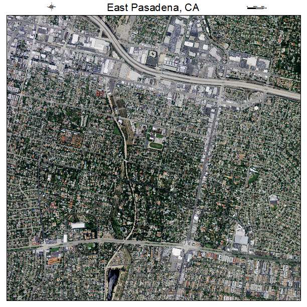 East Pasadena, CA air photo map