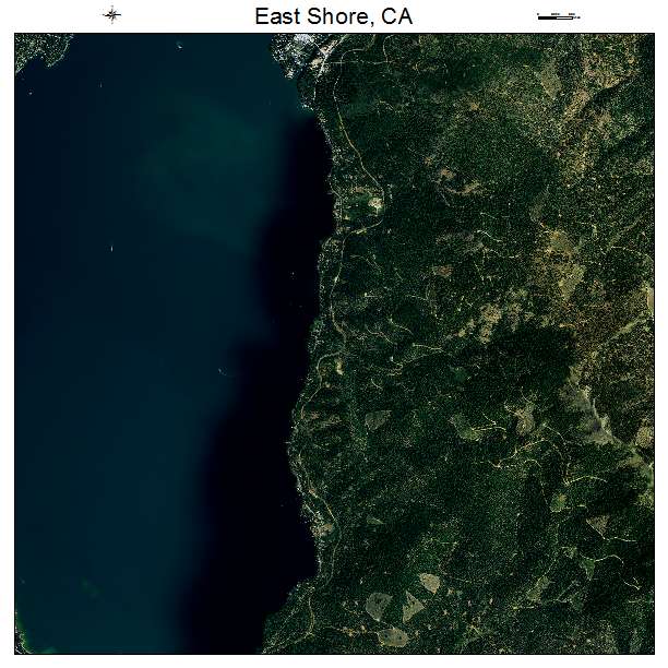 East Shore, CA air photo map