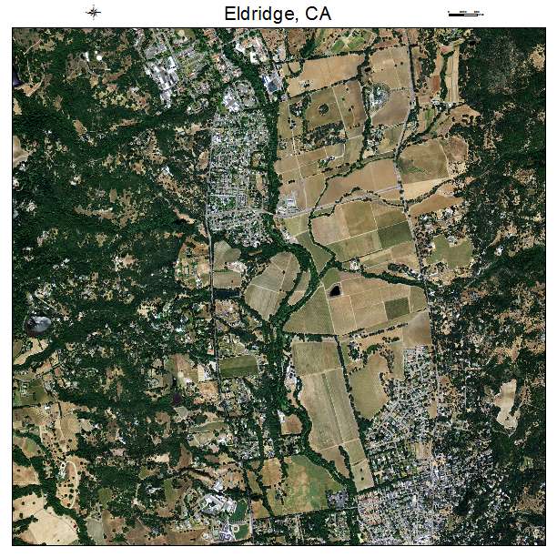 Eldridge, CA air photo map