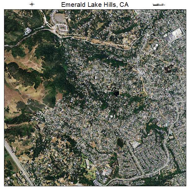 Emerald Lake Hills, CA air photo map