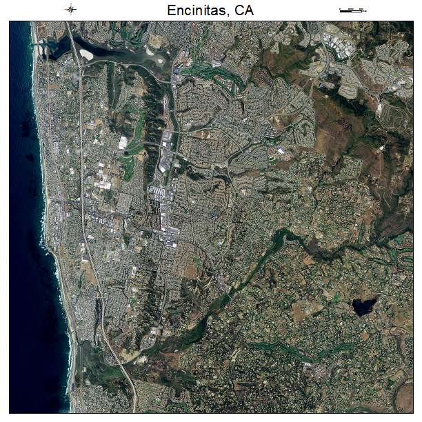 Encinitas, CA air photo map