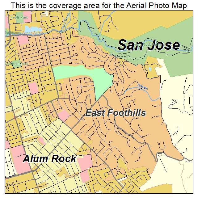 East Foothills, CA location map 