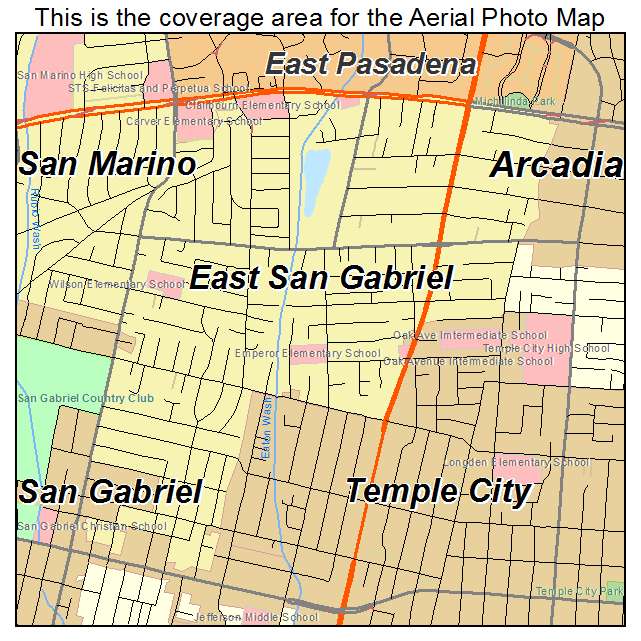 East San Gabriel, CA location map 