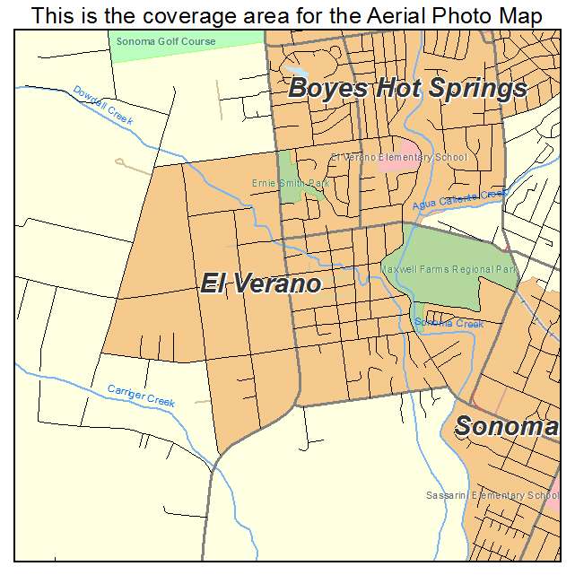 El Verano, CA location map 