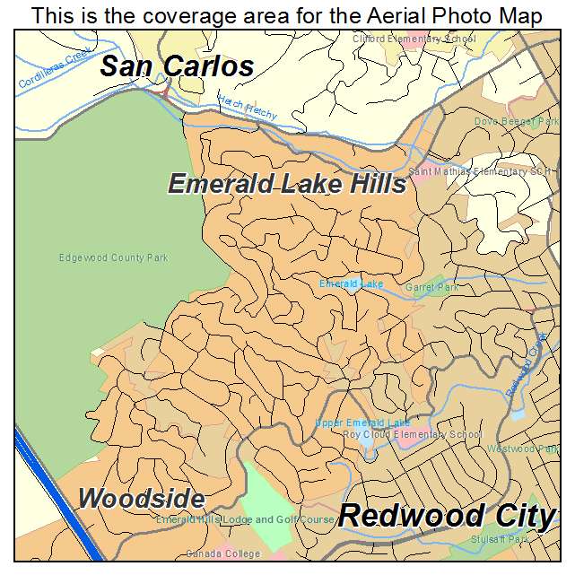 Emerald Lake Hills, CA location map 