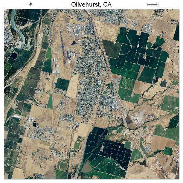 Aerial Photography Map of Olivehurst, CA California