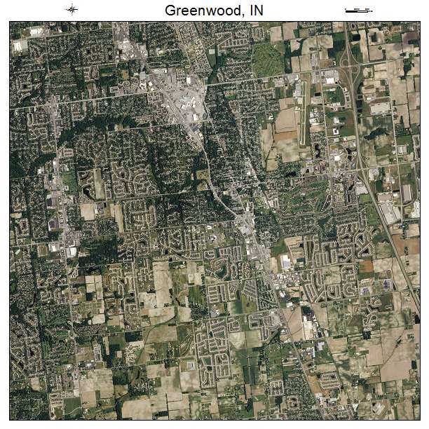 Aerial Photography Map Of Greenwood IN Indiana