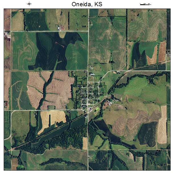 Aerial Photography Map Of Oneida Ks Kansas