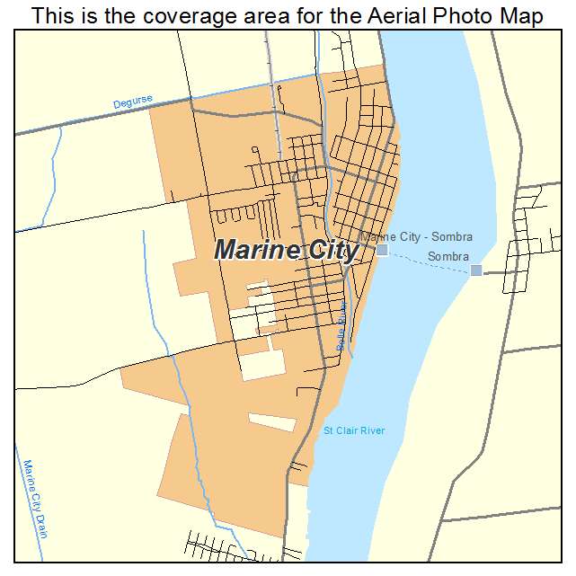 Marine City, MI location map 
