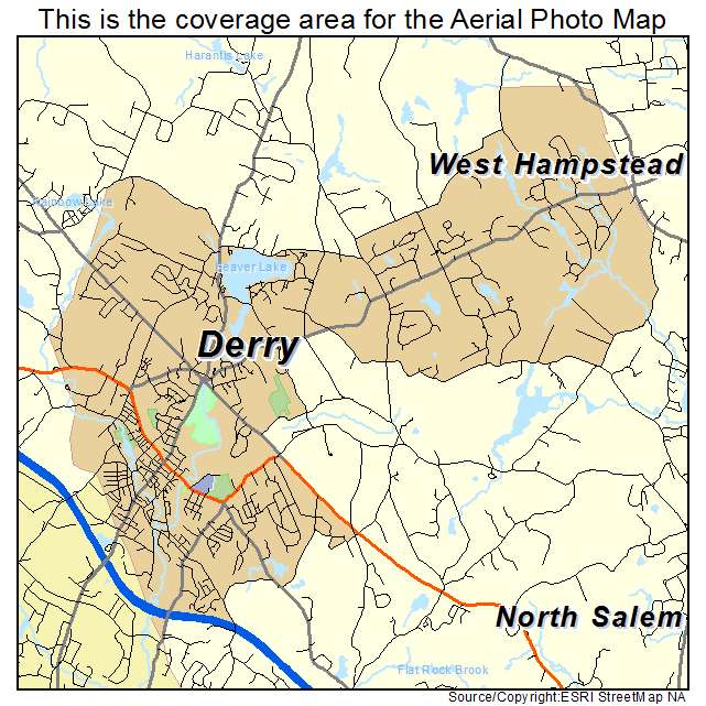 Aerial Photography Map Of Derry NH New Hampshire