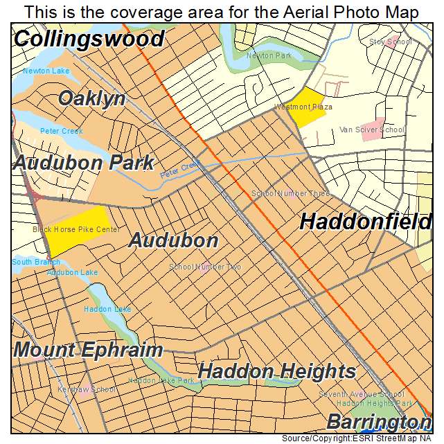 Aerial Photography Map of Audubon, NJ New Jersey
