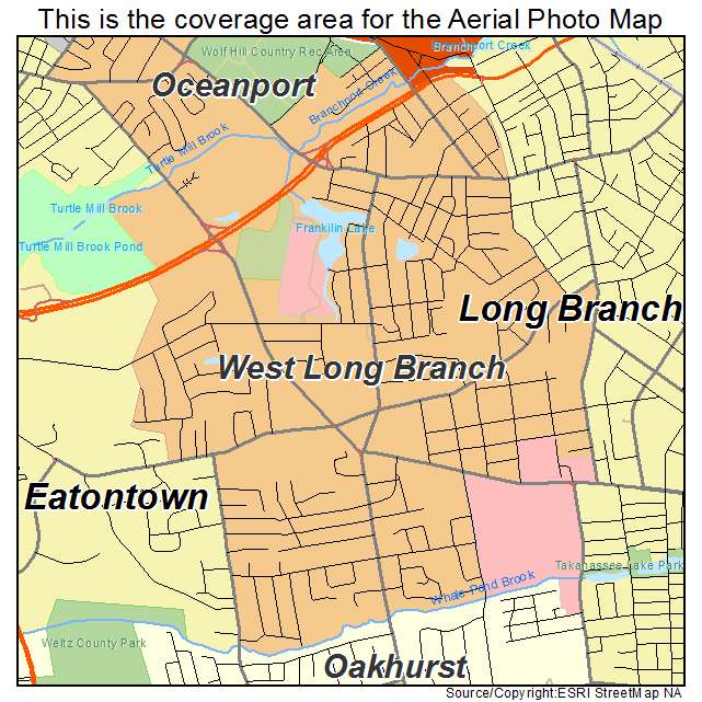 Map of West Long Branch, NJ, New Jersey
