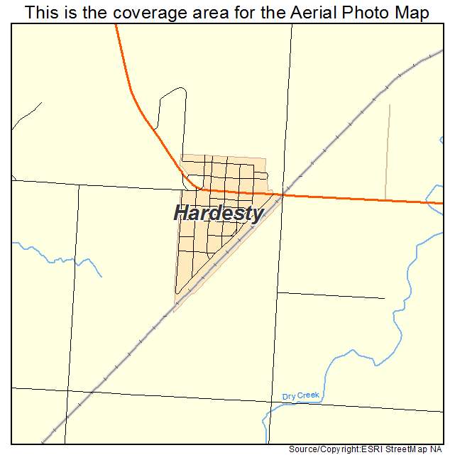 Hardesty, OK location map 