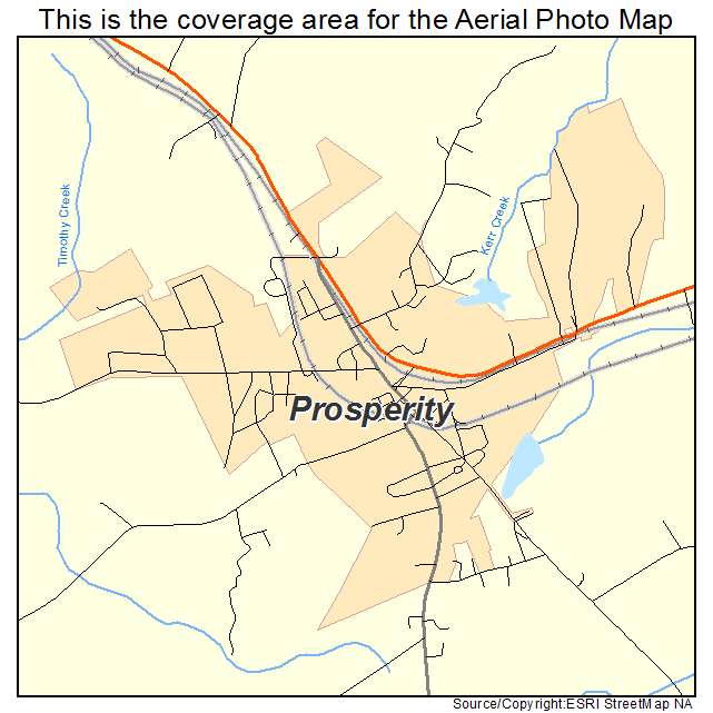 Aerial Photography Map Of Prosperity SC South Carolina