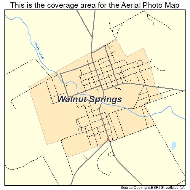 Aerial Photography Map Of Walnut Springs Tx Texas
