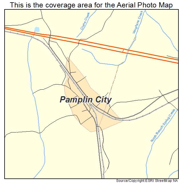 Pamplin City, VA location map 