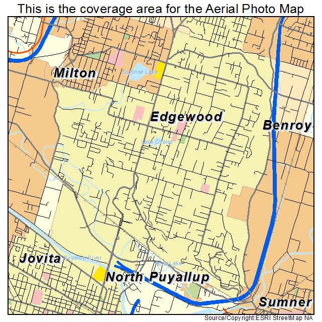 Aerial Photography Map Of Edgewood Wa Washington