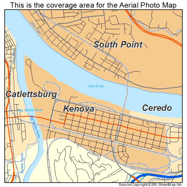 Kenova, WV location map 