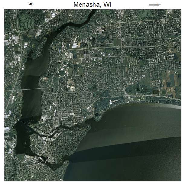 Menasha, WI air photo map