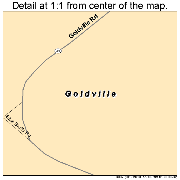 Goldville, Alabama road map detail