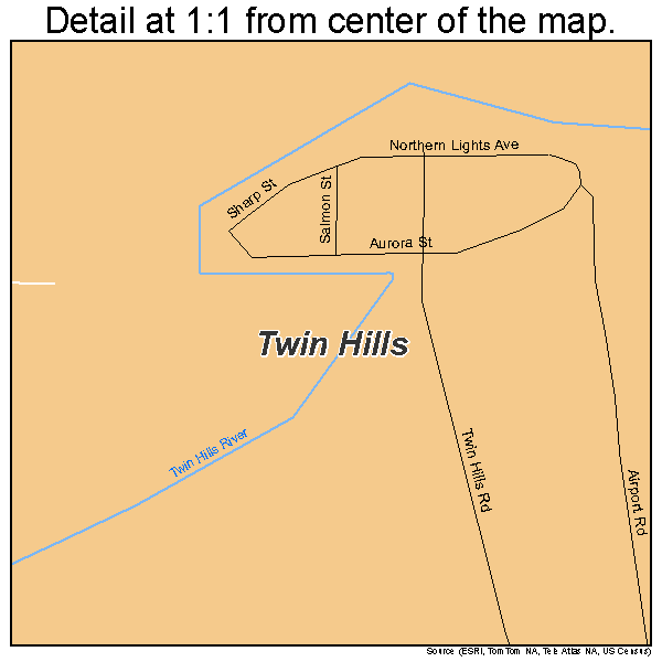 Twin Hills, Alaska road map detail