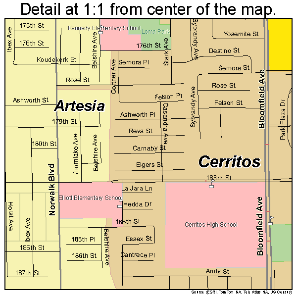 Cerritos California Zip Code Map - United States Map