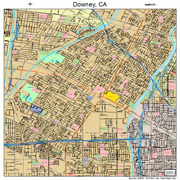 Downey California Street Map 0619766