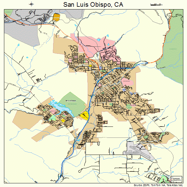 San Luis Obispo California Street Map 0668154