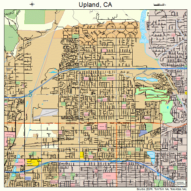 Upland California Street Map 0681344