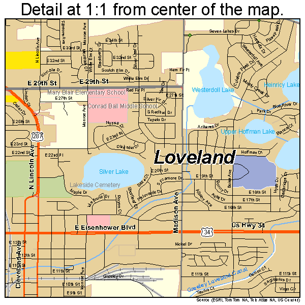 Map Of Loveland Colorado Loveland Colorado Street Map 0846465