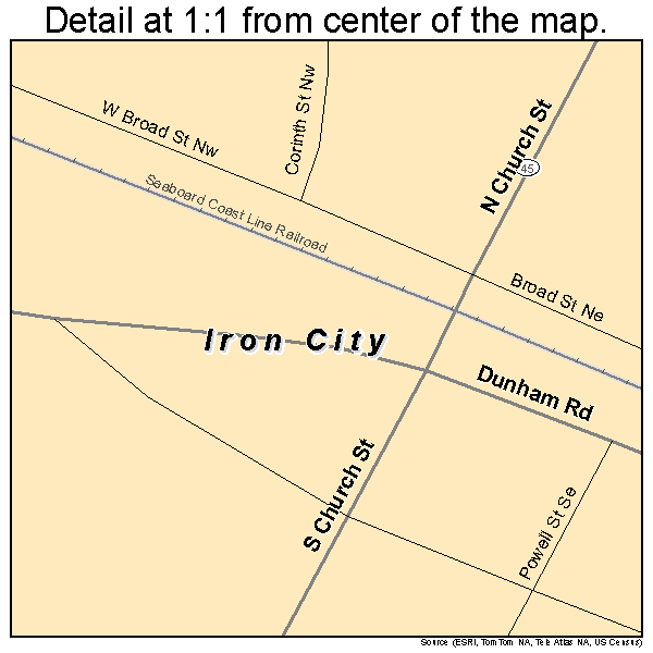 Iron City, Georgia road map detail
