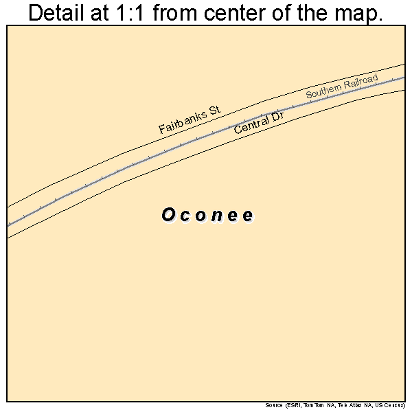 Oconee, Georgia road map detail