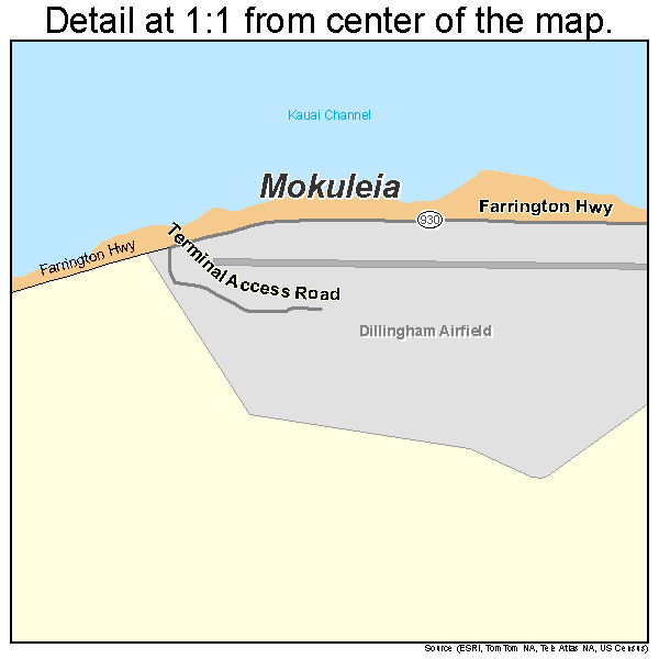 Mokuleia, Hawaii road map detail