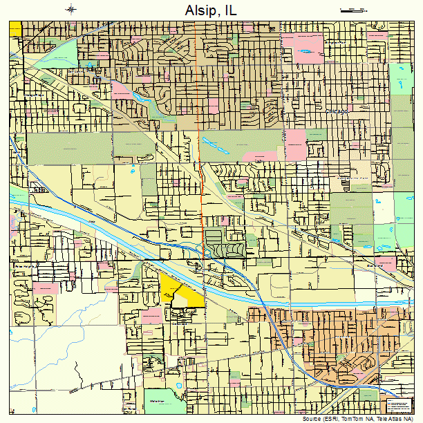 Alsip Illinois Street Map 1701010