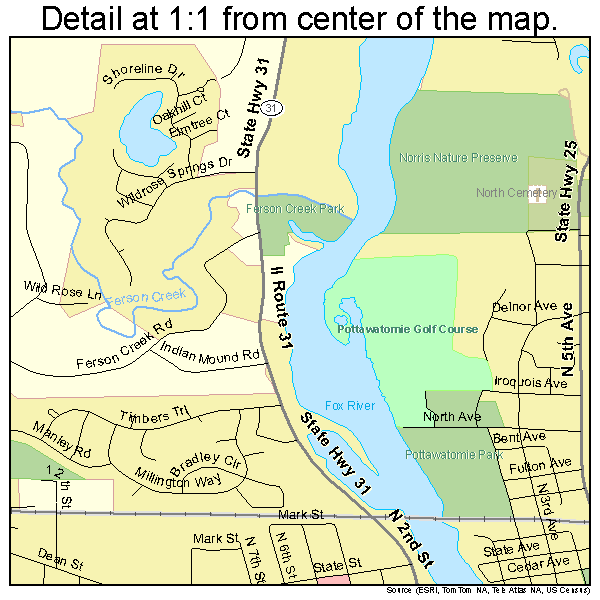 St. Charles Illinois Street Map 1766703
