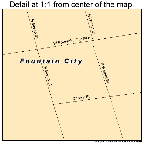 Fountain City Indiana Street Map 1825090