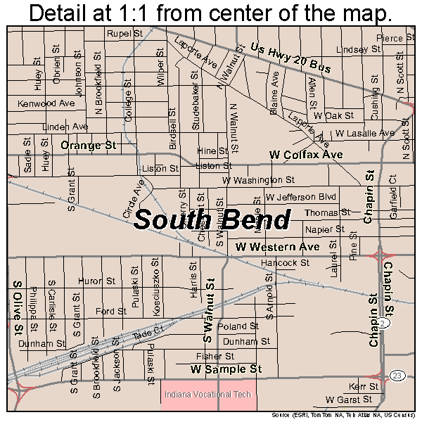 South Bend Indiana Street Map 1871000