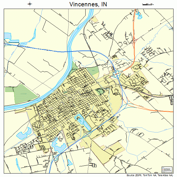 Vincennes Indiana Street Map 1879208