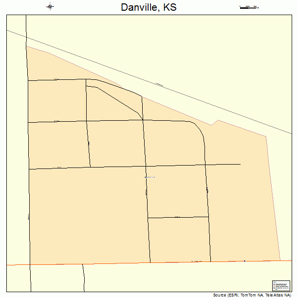 Danville Kansas Street Map 2017000