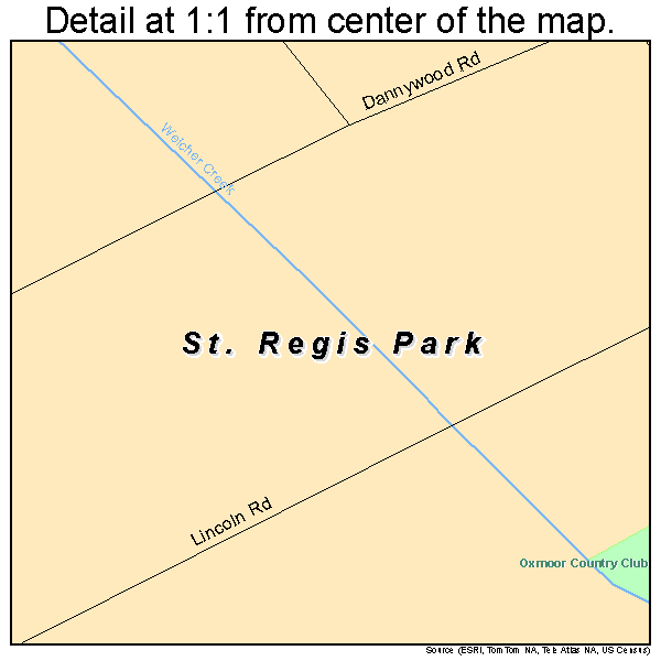 St. Regis Park, Kentucky road map detail