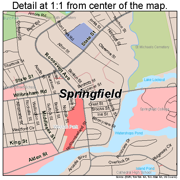 Springfield Massachusetts Street Map 2567000