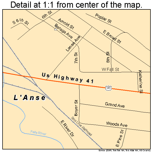 L'Anse Michigan Street Map 2645540