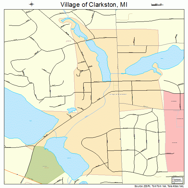 Village of Clarkston Michigan Street Map 2682450