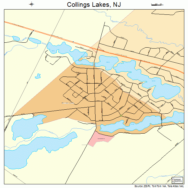 Collings Lakes New Jersey Street Map 3414230