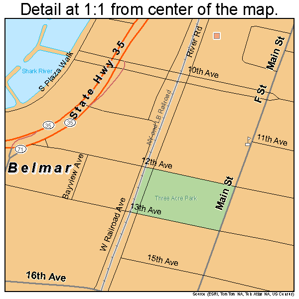 Belmar New Jersey Street Map 3404930