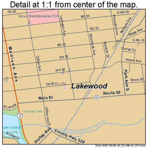 Lakewood New Jersey Street Map 3438580